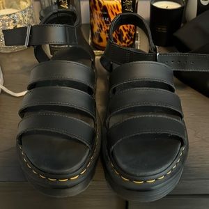 Blaire women’s hydro leather gladiator sandals in black - Doc Marten